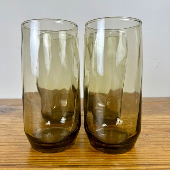 Vintage Libbey Smoked Glass Tumblers – Set of 4 | Mid-Century Modern Barware - Picture 7 of 15